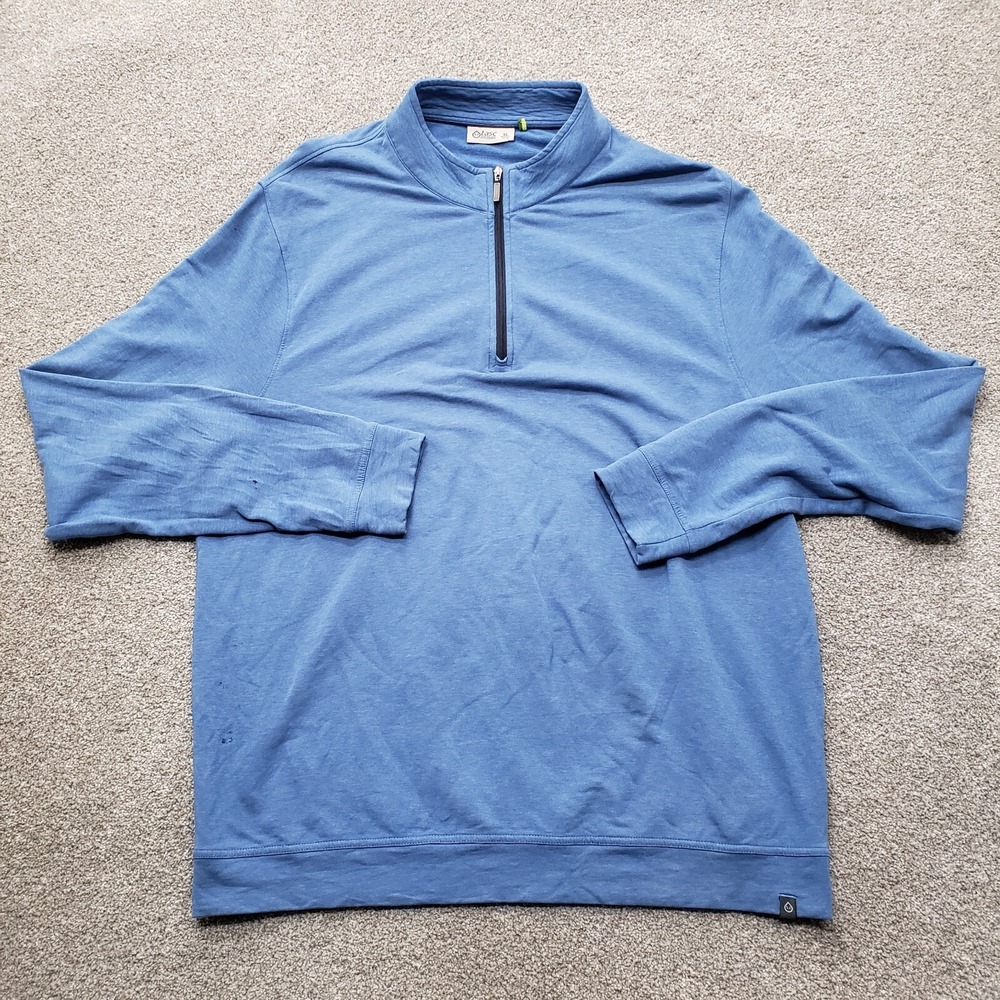 Tasc Sweater Adult Extra Large Blue 1/4 Zip Casual Mens FLAWED‎